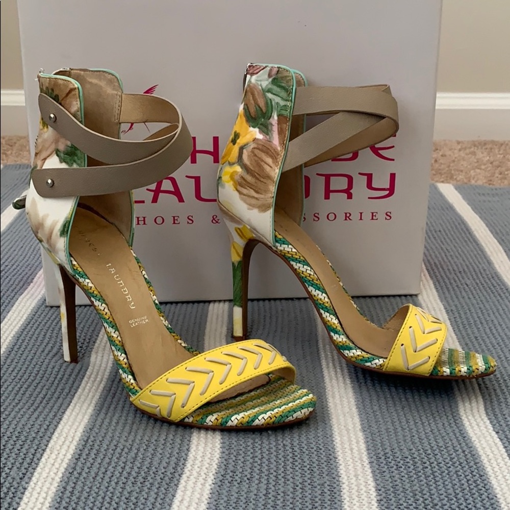 Floral Chinese Laundry Strappy Heels